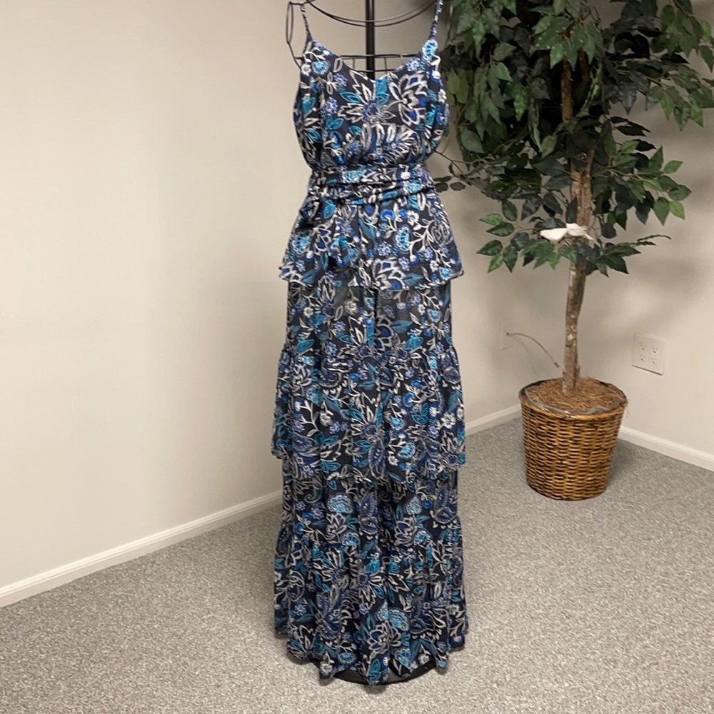 NWT blue floral Tiered dress sz 6